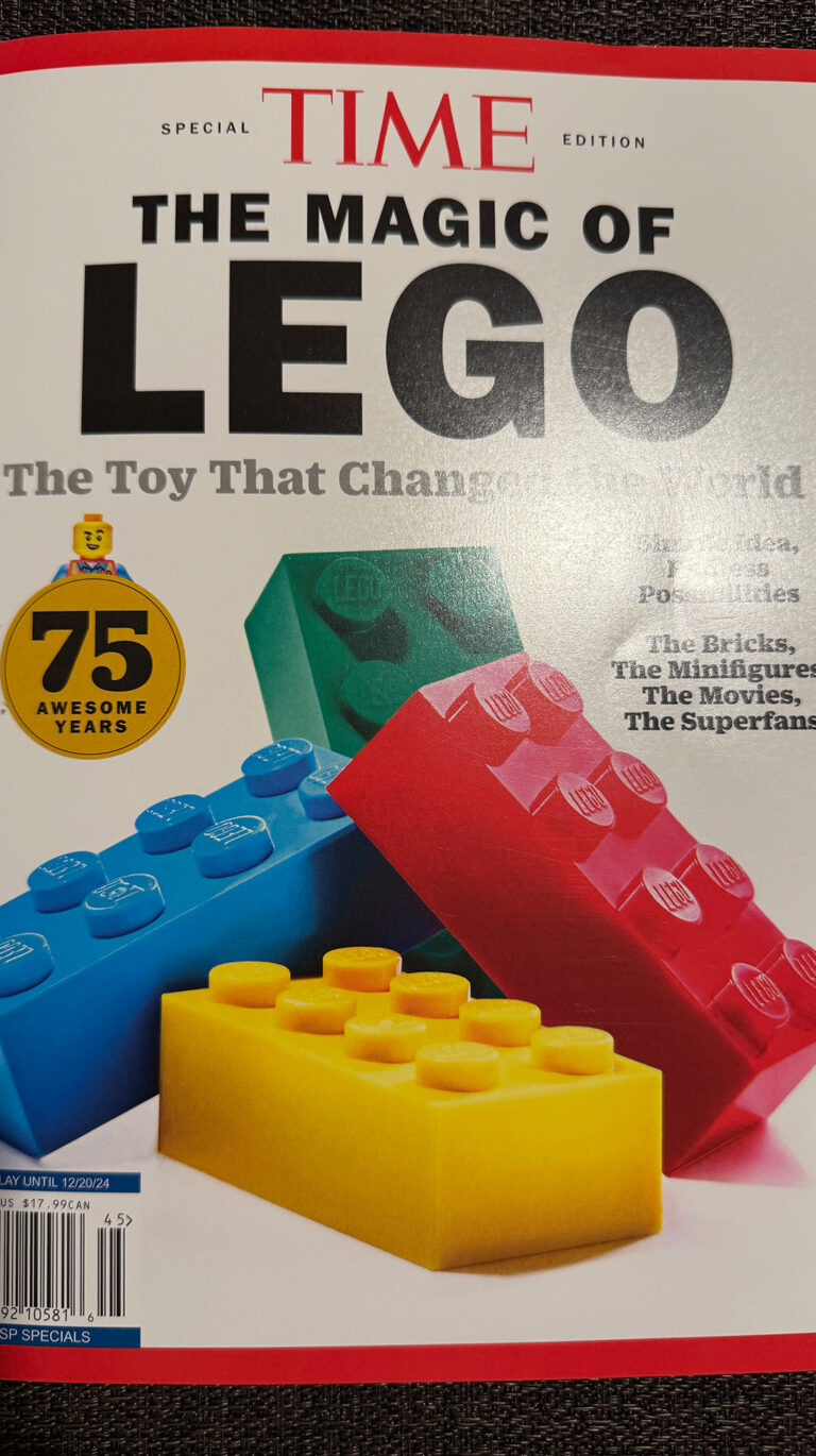TIME magazine cover celebrating 75 years of LEGO.