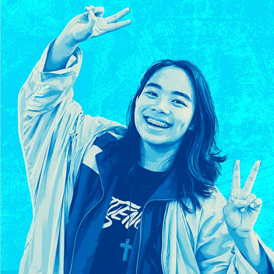 Erika Santos - Social Media - Marketing Movez Illustrated portrait of Erika Santos, Social Media collaborator at Marketing Movez.